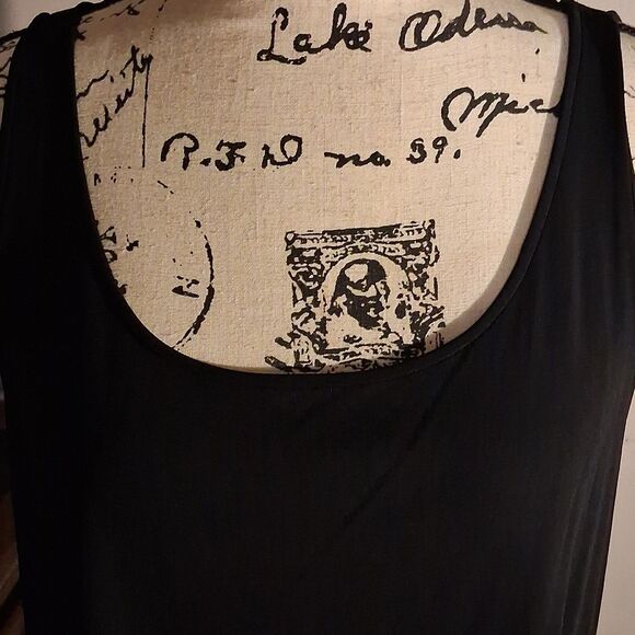 EILEEN FISHER 100% SILK Black Sleeveless Women's Top Size Large - Picture 2 of 7